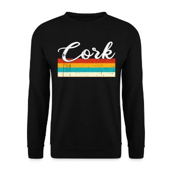 Cork Retro Vintage - Unisex Sweatshirt - black - Front - Alina (178cm) & Michal (187cm)
