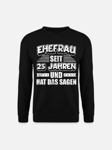 Silberhochzeit Hochzeitstag Ehefrau Partnerlook - Unisex Pullover - Schwarz