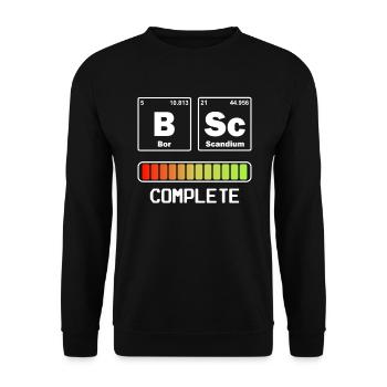 Bachelor Of Science B.Sc. Complete Abschluss Uni - Unisex Pullover - Schwarz - Vorne - Alina (178cm) & Michal (187cm)