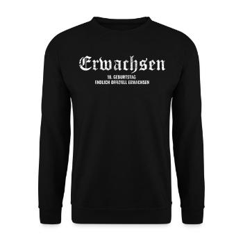 18 Geburtstag | Erwachsen 18. Geburtstag Geschenk - Unisex Pullover - Schwarz - Vorne - Alina (178cm) & Michal (187cm)