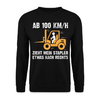 Staplerfahrer | Lustige Staplerfahrer Sprüche - Unisex Pullover - Schwarz - Vorne - Alina (178cm) & Michal (187cm)