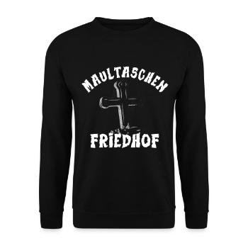 Schwäbischer Maultaschen Friedhof - Unisex Pullover - Schwarz - Vorne - Alina (178cm) & Michal (187cm)