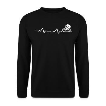 Vélo sur la ligne ECG - Sweat-shirt Unisexe - noir - Devant - Alina (178cm) & Michal (187cm)
