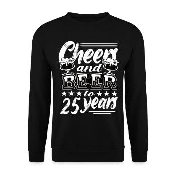 25 Geburtstag - Unisex Pullover - Schwarz - Vorne - Alina (178cm) & Michal (187cm)
