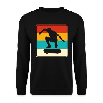 Skaten Skating Logo Retro - Unisex Pullover - Schwarz - Vorne - Alina (178cm) & Michal (187cm)