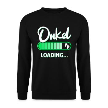 Werdender Onkel Loading Schwangerschaft verkünden - Unisex Pullover - Schwarz - Vorne - Alina (178cm) & Michal (187cm)
