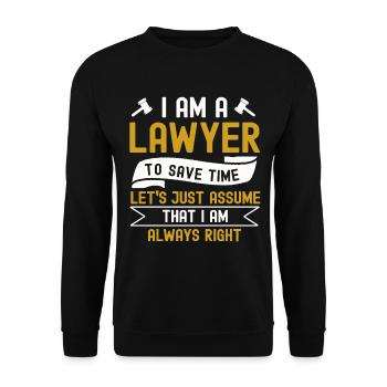 Lawyer - Unisex Sweatshirt - black - Front - Alina (178cm) & Michal (187cm)