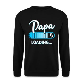 Expectant Dad Loading Pregnancy Father - Unisex Sweatshirt - black - Front - Alina (178cm) & Michal (187cm)