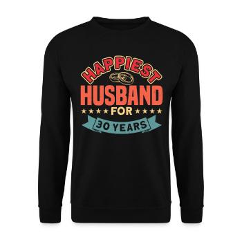 Retro 30Th anniversary couple wedding anniversary gift - Unisex Sweatshirt - black - Front - Alina (178cm) & Michal (187cm)