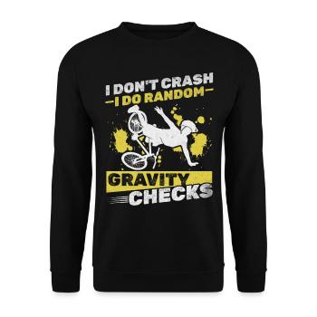 Downhill-Radfahrer Ich stürze nicht ab Ich mache - Unisex Pullover - Schwarz - Vorne - Alina (178cm) & Michal (187cm)