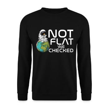 Pas plat – nous avons vérifié - Sweat-shirt Unisexe - noir - Devant - Alina (178cm) & Michal (187cm)