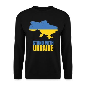 Stand avec Ukraine Vintage Ukraine Flag - Sweat-shirt Unisexe - noir - Devant - Alina (178cm) & Michal (187cm)