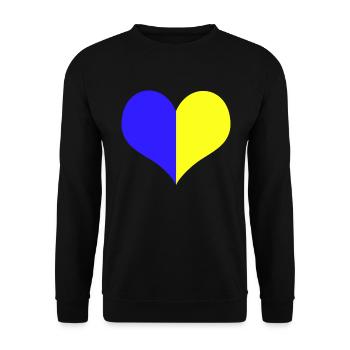 Ukraine Heart - Unisex Sweatshirt - black - Front - Alina (178cm) & Michal (187cm)