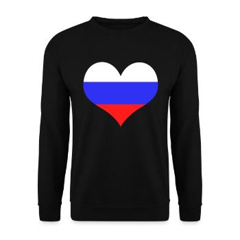 Russia Heart - Unisex Sweatshirt - black - Front - Alina (178cm) & Michal (187cm)