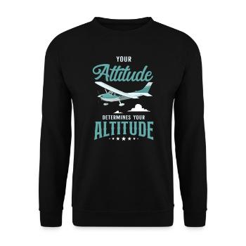 Pilote d’avion Pun Vintage Votre - Sweat-shirt Unisexe - noir - Devant - Alina (178cm) & Michal (187cm)