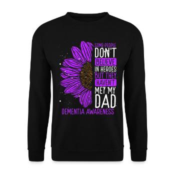 Ruban de sensibilisation à la démence Papa guerrier - Sweat-shirt Unisexe - noir - Devant - Alina (178cm) & Michal (187cm)