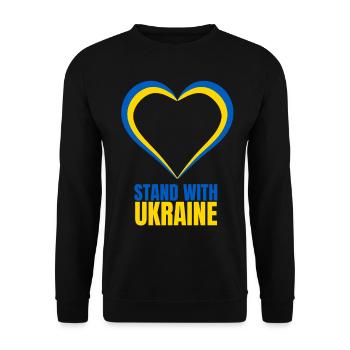 Stand avec Ukraine Vintage Ukraine Flag - Sweat-shirt Unisexe - noir - Devant - Alina (178cm) & Michal (187cm)
