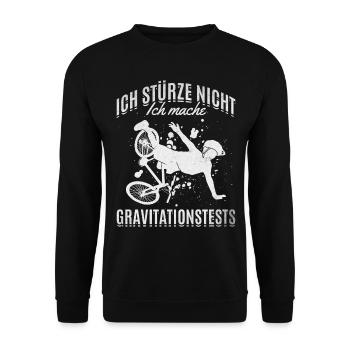 Mountainbike Radfahrer Downhill Fahrrad - Unisex Pullover - Schwarz - Vorne - Alina (178cm) & Michal (187cm)