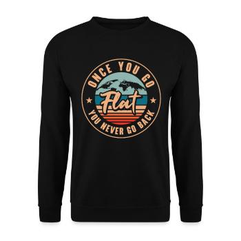 Flat Earth Once Flat Always Flat Joke - Unisex Sweatshirt - black - Front - Alina (178cm) & Michal (187cm)