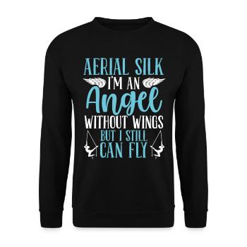Aerial Circus Aerial Hoop Aerial Silk Beginner - Unisex Sweatshirt - black - Front - Alina (178cm) & Michal (187cm)