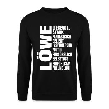 Sternzeichen Löwe - Unisex Pullover - Schwarz - Vorne - Alina (178cm) & Michal (187cm)
