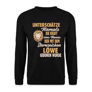 Sternzeichen Löwe - Unisex Pullover - Schwarz - Vorne - Alina (178cm) & Michal (187cm)