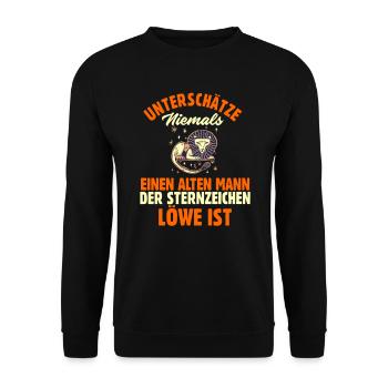 Sternzeichen Löwe - Unisex Pullover - Schwarz - Vorne - Alina (178cm) & Michal (187cm)