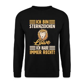 Sternzeichen Löwe - Unisex Pullover - Schwarz - Vorne - Alina (178cm) & Michal (187cm)