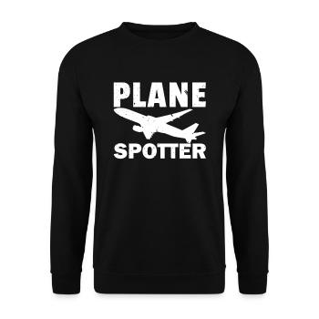 Plane Spotter Flugzeug Pilot Fliegerei Fliegen - Unisex Pullover - Schwarz - Vorne - Alina (178cm) & Michal (187cm)