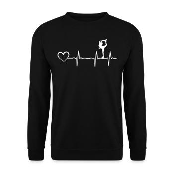 Eiskunstlauf USA Eiskunstlauf Heartbeat Heart - Unisex Pullover - Schwarz - Vorne - Alina (178cm) & Michal (187cm)