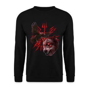 Vegvisir Odin avec Hugin et Munin - Vikings - Sweat-shirt Unisexe - noir - Devant - Alina (178cm) & Michal (187cm)