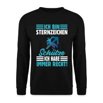 Sternzeichen Schütze - Unisex Pullover - Schwarz - Vorne - Alina (178cm) & Michal (187cm)