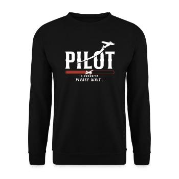 Airplane Pilot Future Pilot - Unisex Pullover - Schwarz - Vorne - Alina (178cm) & Michal (187cm)