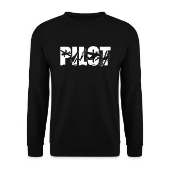 Airplane Pilot Vintage Pilot - Unisex Sweatshirt - black - Front - Alina (178cm) & Michal (187cm)