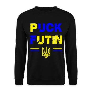 Support Ukraine - I Stand With Ukraine - Unisex Sweatshirt - black - Front - Alina (178cm) & Michal (187cm)