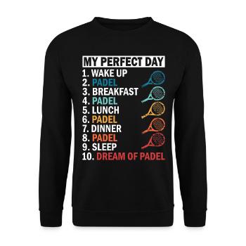 Funny padel racket tennis padel joke clothing - Unisex Sweatshirt - black - Front - Alina (178cm) & Michal (187cm)