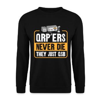 Funk Amateur Funker Funken Radio Hobby Geschenk - Unisex Pullover - Schwarz - Vorne - Alina (178cm) & Michal (187cm)