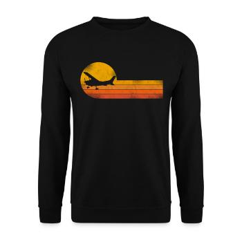 Airplane Pilot Vintage - Unisex Sweatshirt - black - Front - Alina (178cm) & Michal (187cm)
