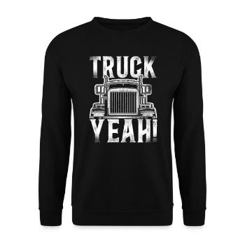 Trucker Truck Driver Vintage Truck - Unisex Pullover - Schwarz - Vorne - Alina (178cm) & Michal (187cm)