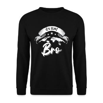 Es ist flach Bro Flat Earth Meme - Unisex Pullover - Schwarz - Vorne - Alina (178cm) & Michal (187cm)