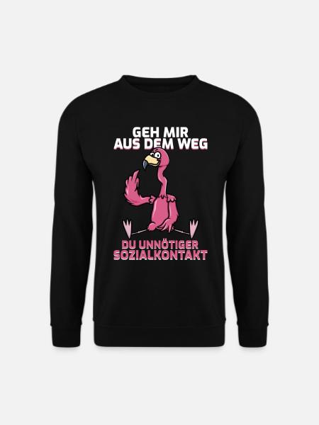 Aus Dem Weg Du Unnötiger Sozialkontakt Flamingo - Unisex Pullover - Schwarz
