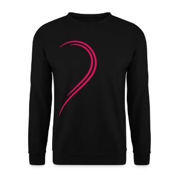 demi-cœur amour rouge - Sweat-shirt Unisexe - noir - Devant - Alina (178cm) & Michal (187cm)