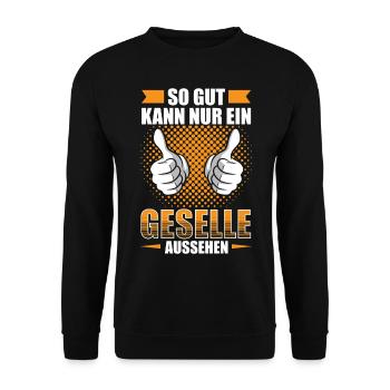 Geselle Gesellenprüfung Ausbildung Abschluss - Unisex Pullover - Schwarz - Vorne - Alina (178cm) & Michal (187cm)