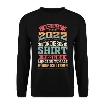 Geselle Abschlussprüfung Retro Geschenk - Unisex Pullover - Schwarz - Vorne - Alina (178cm) & Michal (187cm)