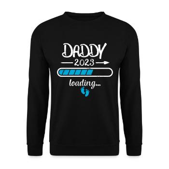 Daddy 2023 Loading Schwangerschaft Vater Geburt - Unisex Pullover - Schwarz - Vorne - Alina (178cm) & Michal (187cm)