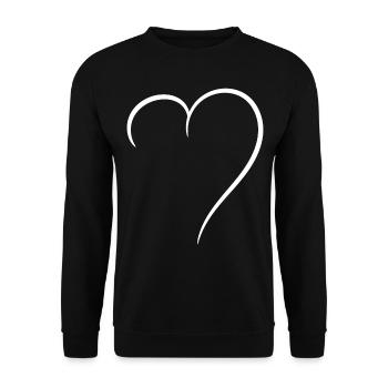 Half Heart White Love - Unisex Sweatshirt - black - Front - Alina (178cm) & Michal (187cm)