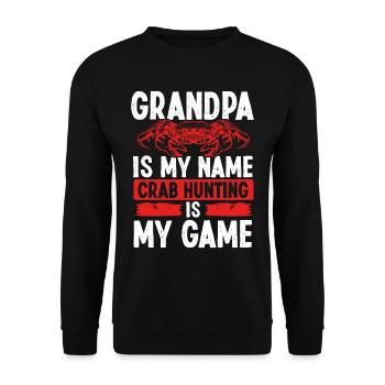 Pêche au crabe Grand-père Chasse au crabe Chasseur de crabe - Sweat-shirt Unisexe - noir - Devant - Alina (178cm) & Michal (187cm)