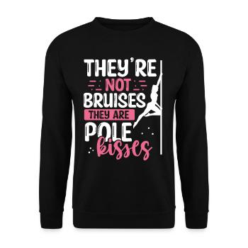Pole Dance pour femmes Pole Kisses Pole Bruises - Sweat-shirt Unisexe - noir - Devant - Alina (178cm) & Michal (187cm)