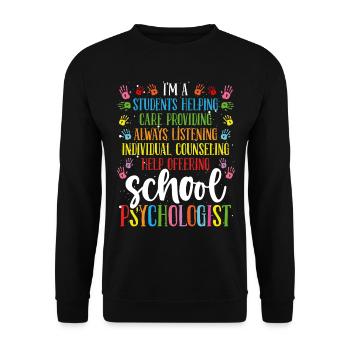 School Psychology Teacher School Psychologist - Unisex Pullover - Schwarz - Vorne - Alina (178cm) & Michal (187cm)