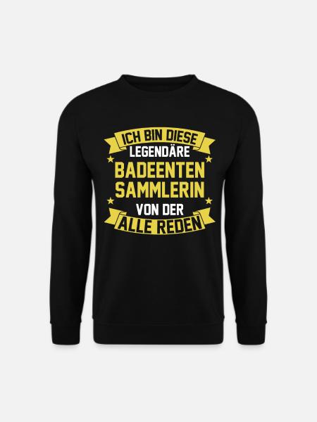 Ente Quitscheente Badeenten - Unisex Pullover - Schwarz